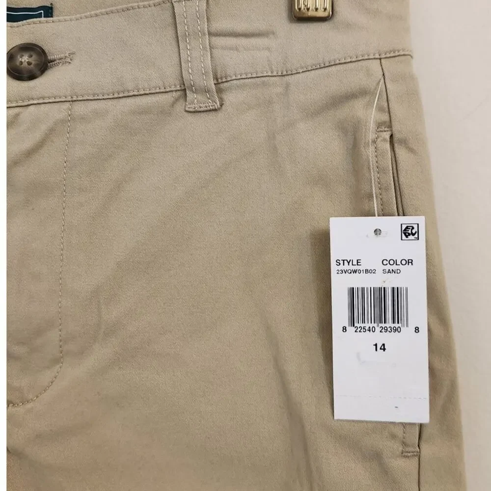 NWT Brookstone Brothers Boy's Khaki Shorts Preppy Summer 14Y